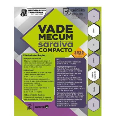 Imagem de Livro - Vade Mecum Saraiva Compacto - 31ª Edição 2025