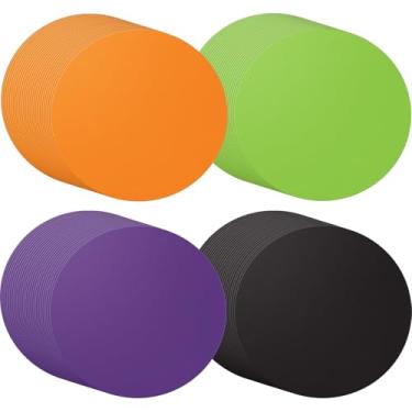 Imagem de Moinchore 100 peças de jogo americano descartável de papel de Halloween, preto, laranja, roxo, verde, para Halloween, Dia de Ação de Graças, casamento, chá de panela, artigos de festa de aniversário