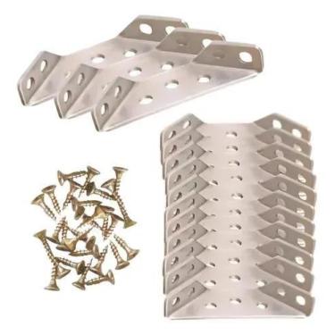 Imagem de Kit Cantoneira Conector De Canto Em Aço 18un 100 Parafusos - Bestfer