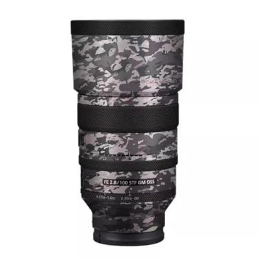 Imagem de Adesivo de lente de câmera para Sony FE 100 mm F2.8 STF GM Macro Coat Wraps Film Protector Vinyl Decal Skin 100 2.8 (Camuflagem de campo)