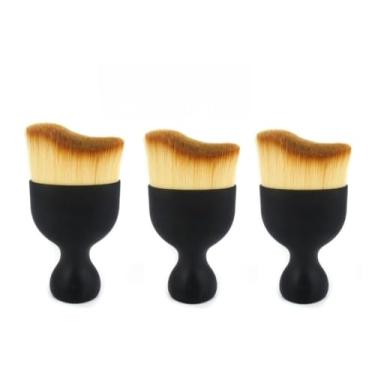 Imagem de Pincel Automotivo Detalhamento Limpeza Interno Remoção Poeira Escova Multifuncional Carro Macio Forma De Taça De Vinho (KIT 3 Pincel (sem capa))