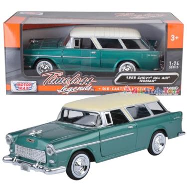 Imagem de MOTORMAX 73248 1955 55 Chevy BEL AIR Nomad Wagon 1/24 DIECAST verde, #G14E6GE4R-GE 4-TEW6W206529