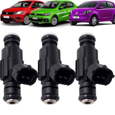 Imagem de Kit 3 Jogo Bico Injetor Vw Fox Gol Voyage Polo Up 1.0 3 Cil
