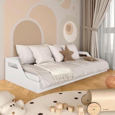 Imagem de Cama Infantil Montessoriana Com Cantos Arredondados Nami Branco - M.a 
