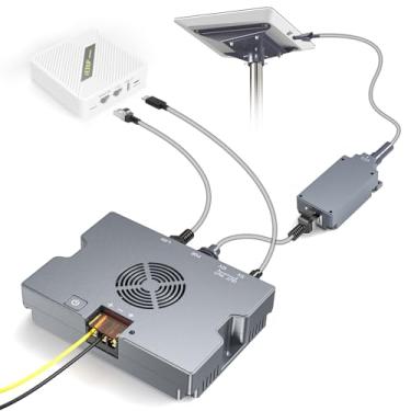 Imagem de EDUP Injetor PoE de 350 W para Starlink de alto desempenho e HP plano, adaptador de alimentação Gigabit 52V 6A, entrada 9-36V, USB-A e Tipo-C, adaptador de cabo Starlink, Plug & Play, resfriamento