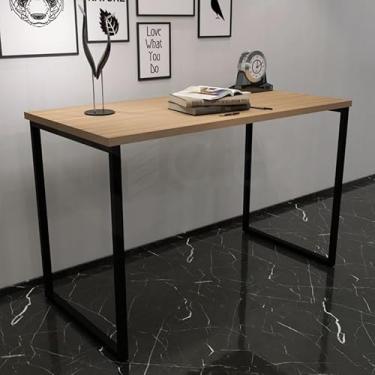 Imagem de Mesa de Escritório Moderna, 120x60cm, Estrutura em Aço Preto, MDP 15mm (Mel)