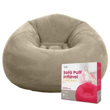 Imagem de Sofá Poltrona Puff Inflável Deluxe Aveludado Vg+ Marrom - VG Plus
