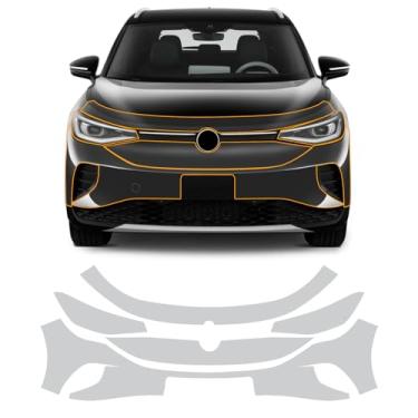 Imagem de FDAIUN Para Volkswagen ID.4 2021-2024 PPF Película protetora de tinta automotiva transparente com brilho pré-cortado TPU HD filme protetor de arranhões acessórios externos (barras frontais + faróis 5