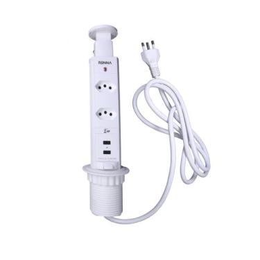 Imagem de Torre De Tomada Branco 2T2Usb Renna