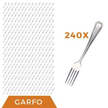 Imagem de Jogo Restaurante 240 Pçs Garfo Inox Reforçada Casa / Bar - Em casa tem