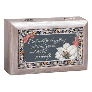 Imagem de Cottage Garden Caixa de joias com foto musical toca Tune You Light Up My Life 10 x 15 cm acrílico e vidro Don't Wish to Be Anything But What You are