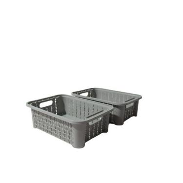 Imagem de Kit 3 Pote Empilhável cesto organizador - TF Injetados, Cinza