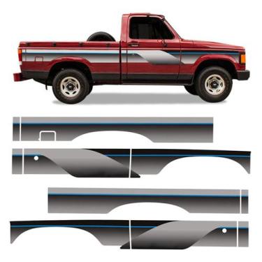 Imagem de Kit Faixa D20 Deluxe Adesivos Cinza Cabine Simples Azul - SPORTINOX, D