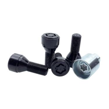Imagem de Mqetly 4x Travas de Roda com 1 Chave Acessórios Portáteis 36136792851 14 x 1,25mm para 7 09/2008-2013 x6 10/2006-2013, Embalagem de Saco
