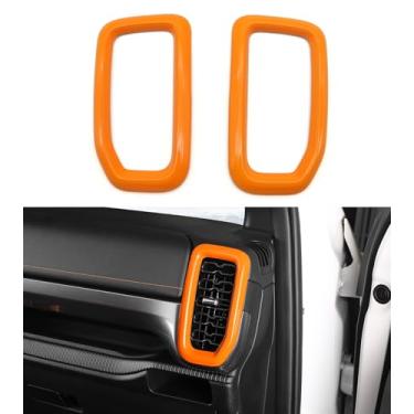 Imagem de ushilife Acabamento interno frontal de saída de ventilação de ar condicionado compatível com caminhão Ford Ranger XL XLT Lariat Raptor SuperCrew 2024 2025, 2024 2025, pacote com 2 (laranja)