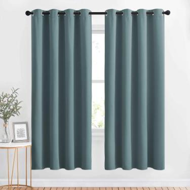 Imagem de Cortinas Blackout NICETOWN com isolamento térmico azul acinzentado