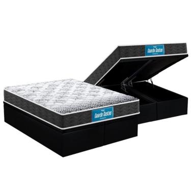 Imagem de Cama Box Baú King: Colchão Ortopédico Probel D28 / Ep Double Face + Base Black(193X203)