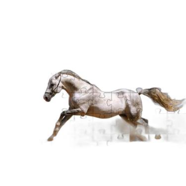 Imagem de 4 Quebra-Cabeças Cavalos Diversão Inclusiva E Inteligente 24 - Coleção