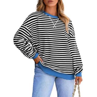 Imagem de Moletom feminino Eytino Plus Size com gola redonda Color Block 4X