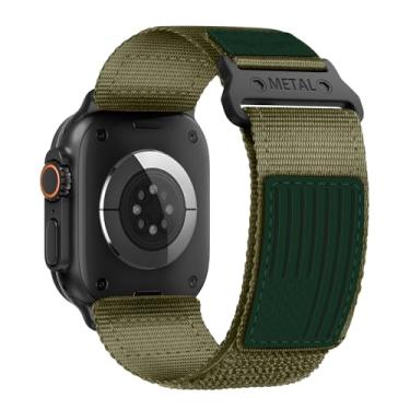 Imagem de Pulseira masculina de nylon resistente para Apple Watch séries 10/9/8/7/6/5/4/3/2/1/SE/SE2 de 38 mm, 40 mm, 41 mm e 42 mm