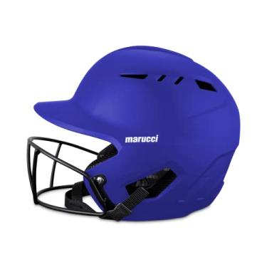 Imagem de Capacete de rebatedor Duravent Fastpitch com máscara, azul royal, adulto grande