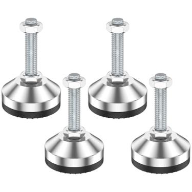 Imagem de Nivelador de móveis de aço carbono pés de nivelamento de móveis com almofadas de borracha antiderrapantes capacidade de carga niveladores de pés de mesa niveladores de pernas de armário ajustáveis