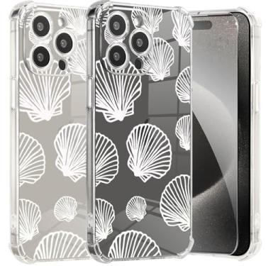 Imagem de Roemary Capa Sea para iPhone 16 Pro Max com design de conchas, padrão transparente com protetor de tela [Buffertech 2 m Drop Impact] Capa protetora de TPU macio para iPhone 16 Pro Max 6,9 polegadas