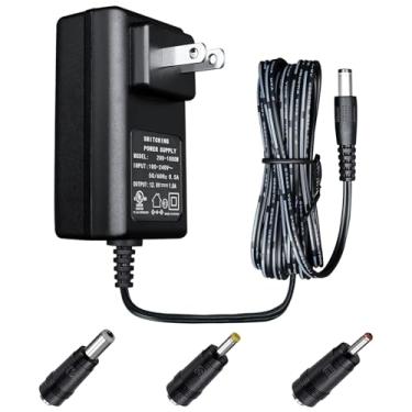 Imagem de Adaptador de fonte de alimentação 12V 1A, 100-240V 50/60Hz AC para DC 12V 1A/1000mA 12W 5,5mm*2,1 mm Carregador de parede universal com conectores CC 5,5 * 2,5 mm/3,5 * 1,35 mm/4,0 * 1,7 mm, Positivo