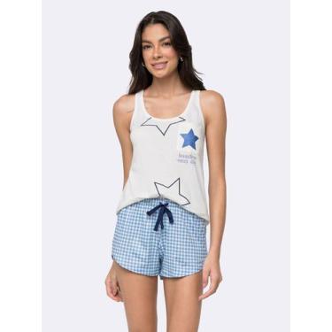 Imagem de Pijama Regata com Bolso Memórias de Verão - Veggi, Marfim, G, Feminino