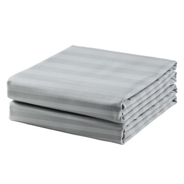 Imagem de Pacote com 2 lençóis Queen de algodão, lençol de cima 100% algodão egípcio 600 fios, fresco e respirável, resistente a rugas, desbotamento, manchas (pacote com 2)