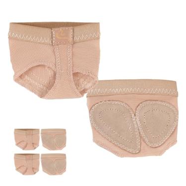 Imagem de Caplancy Calcinha tanga para pés de dança, 1/2 pares, meia sola, almofadas de dança líricas, sapatilhas de dança contemporânea para mulheres e meninas, Camurça de vaca - 2 pares, Medium