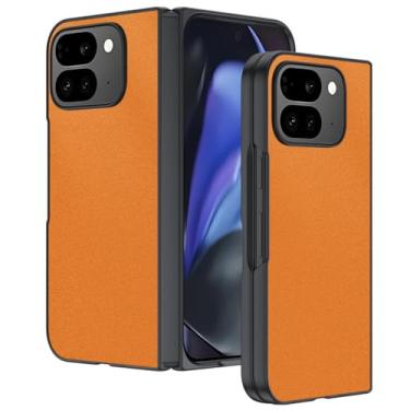 Imagem de LTLMYDAM Capa ultrafina para Google Pixel 10 Pro Fold, couro amigo da pele, estilo empresarial, capa à prova de impressões digitais, antiderrapante, laranja, 10 Pro Fold