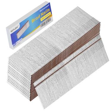 Imagem de SITLDY Pregos galvanizados de calibre 18, cabeça em T marrom, pacote com 1.000 cm, pregos pequenos de acabamento para pistola pneumática, elétrica de 18 GA