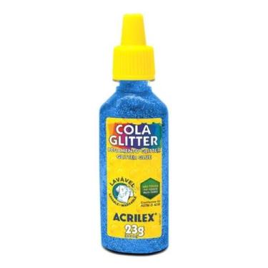 Imagem de Cola Colorida com Glitter Azul 23g Acrilex - Oba Oba