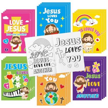 Imagem de Livro de colorir Dvbonike Jesus Loves You 24 unidades para crianças