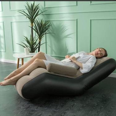 Imagem de Espreguiçadeira Inflável Conforto Sofá Banco Móvel Assento Pufe Cama A