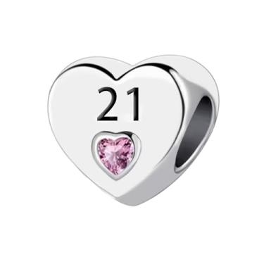 Imagem de JMQJewelry Pulseira feminina de aniversário de 21 anos compatível com pingentes Pandora para o dia de Natal