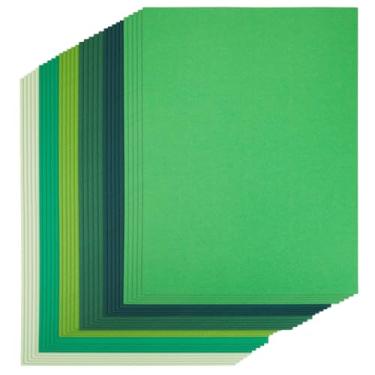 Imagem de Craftdady 30 peças de papel para artesanato A4, 210 x 298 mm, cores sortidas, papel tamanho A4, cor verde, retângulo, cartolina para fazer cartões, scrapbooking, material escolar, 6 cores