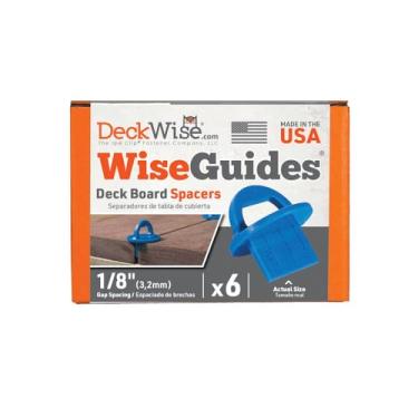 Imagem de DeckWise WiseGuides 1/20.3 cm Gap Deck Guia espaçador para madeira, madeira tratada com pressão, madeira térmica, PVC e alinhamento de deck composto (pacote com 6)