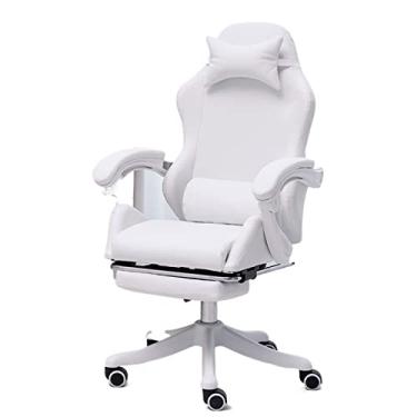 Imagem de CUTPOIY Cadeira de mesa de escritório cadeira de escritório cadeira ergonômica cadeira de computador de escritório em casa cadeira de jogo giratória cadeira reclinável para jogos ao vivo (cor: azul