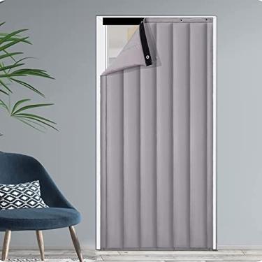 Imagem de Cortinas de porta, cortina de porta com isolamento térmico, cortinas blackout de porta, mantém fresco no verão e quente no inverno, lençol resistente à prova de som, cobertor de proteção contra o frio