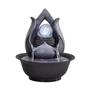 Imagem de XFNVXC Fonte decorativa interna de mesa fonte decorativa de água corrente interna decoração de casa ornamento de água circulante desktop fonte da sorte fonte rochosa casa