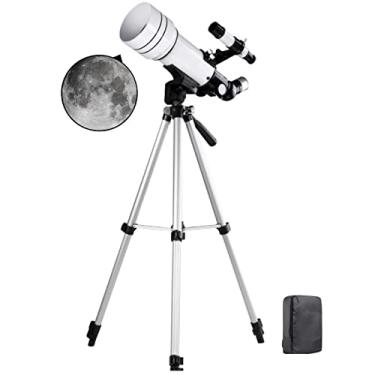 Imagem de Telescópio CRBUDY para adultos e adultos, telescópios refratores com abertura de 70 mm, telescópio portátil de viagem com tripé, presentes de astronomia para iniciantes em astronomia