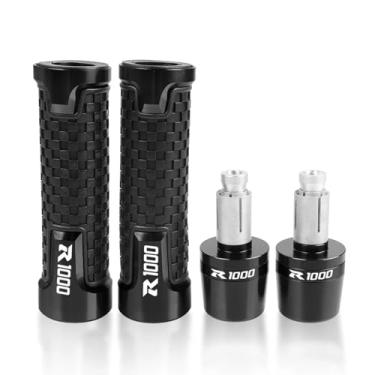 Imagem de GRJQRKHZ Punhos de guidão de motocicleta para S&uzuki R1000 2001-2004 7/20.3 cm 22 mm Extremidades do punho do guidão da motocicleta Acessórios de liga de alumínio