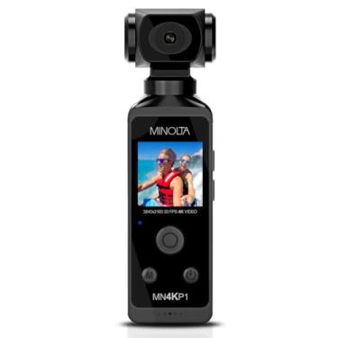 Imagem de Minolta Câmera de vídeo MN4KP1 4K Ultra HD Wi-Fi habilitada para bolso, preta