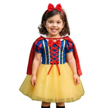 Imagem de Vestido Infantil Fantasia Princesa Branca como a Neve Festa - anjo da 