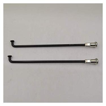 Imagem de Raios de bicicleta, raios de bicicleta 60 peças um lote 8 calibre 304 diâmetro de aço inoxidável 4,0 mm J-Bend preto raios de motocicleta corpo redondo agulhas de diâmetro igual 711 (comprimento 107