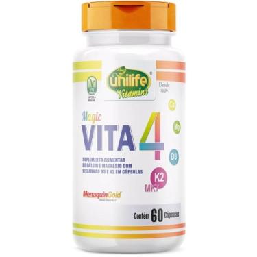 Imagem de Vita4 - Cálcio, magnésio, vitamina D3 e vitamina K2-60 cápsulas