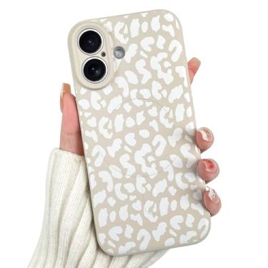 Imagem de OOK Capa magnética para iPhone 17, estampa fofa de leopardo branco de silicone, compatível com MagSafe Cheetah Print proteção para câmera à prova de choque fina capa de telefone para 6,3 polegadas