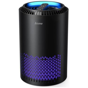 Imagem de Purificador de Ar com Filtro HEPA, Área até 20 m2, com Controle de Velocidade, AROEVE MG01JH, Preto